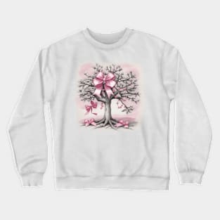 Tree pink bow Crewneck Sweatshirt